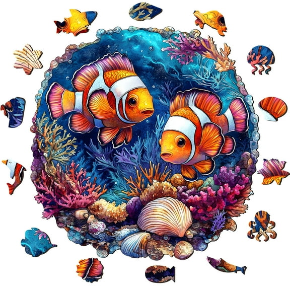 NiArt 200PCS Ocean World Wooden Jigsaw Puzzle for Adults, 18.2x18.2 Inch Precision Laser-Cut Pieces, Fun and Relaxing Home Decor Puzzle for Family Bonding, Stress Relief and Imagination Boost
