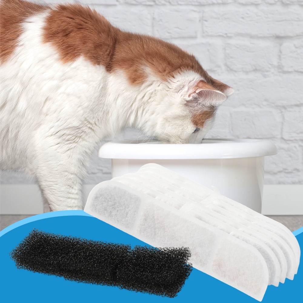 18 Packs Replacement Filters Compatible with DownyPaws Cat Water Fountain DPWFP6 DPWFP6SS DPWFP6FSS, Includes Pre-Filter Sponge, 5-Level Filtration for Healthy Water