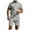 Gray, variant on YYDGH Men's Two Piece Shorts Set Summer Casual Daily Outfits Oversized Short Sleeve Zip Up Lapel Polo Shirt and Wide Leg Pants