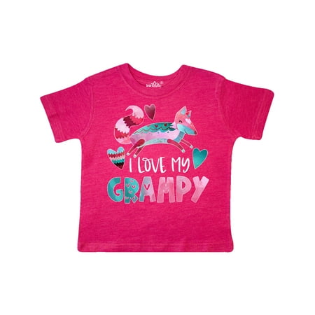 

Inktastic I Love My Grampy Pink and Blue Fox with Hearts Gift Toddler Boy or Toddler Girl T-Shirt