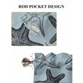 thumbnail image 6 of Teal Blue Starfish Living Room Curtains 2 Panel, Coastal Ocean Summer Sea Nautical Cafe Window Treatment, Farmhouse Bedroom Bathroom Kitchen Curtains Drapes 104"x54", 6 of 6