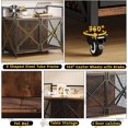 thumbnail image 4 of Garvee 31in Dog Crate Furniture, Rustic Brown Heavy Duty Wooden Dog Kennel with Lockable 360° Wheels, Double Door Pet Cage End Table for Small, Medium & Large Dogs, 4 of 6