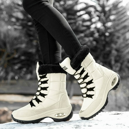 

Cathalem Mens on Winter Boots Men Waterproof Hiking Boot Shoes Cotton Short Shoes Mens Snow Boots Size 10 Beige 7