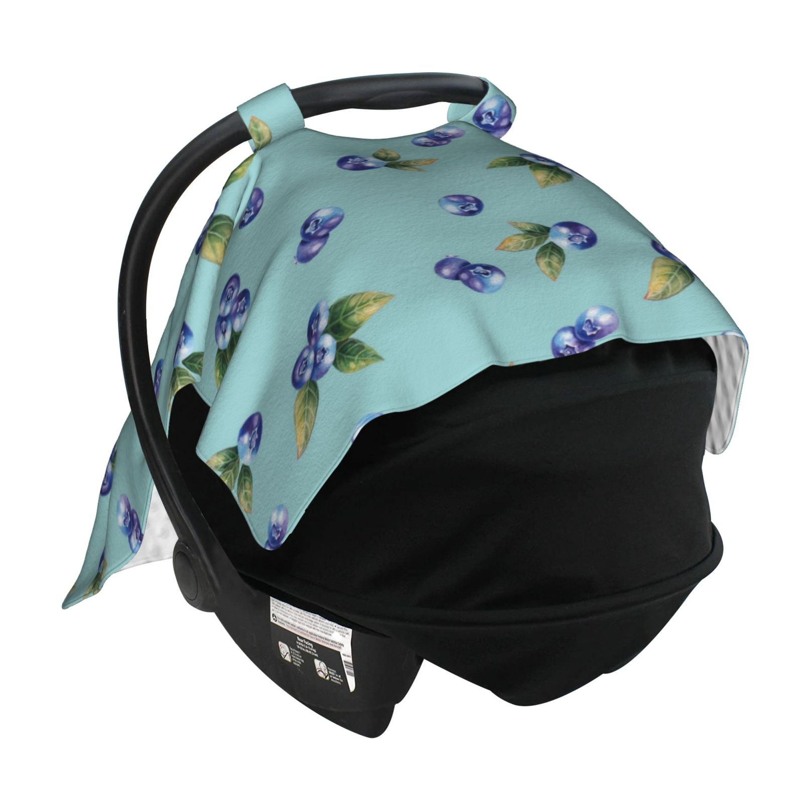 Car Seat Cover Baby - Blueberries Print blue Breathable Infant Car Seat Cover for Baby Carseat, Lightweight Comfort Baby Essentials Must Haves Newborn Stuff for Girl Boy