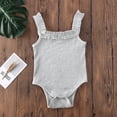 thumbnail image 2 of Newborn Baby Girl Suspenders Jumpsuit, Sleeveless Ruffle Knitted Casual Romper, 2 of 7