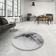thumbnail image 4 of Ahgly Company Tapis de Zone Rond Gris Transitionnel pour Intérieur Lavable à la Machine, 4 Pieds Rond, 4 of 7