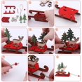 thumbnail image 5 of 3 piezas de adornos de madera de trineo navideño, Papá Noel, muñeco de nieve, alce, decoración de mesa y ventana, decoraciones para festivales, fiestas en casa, regalo para niños, fiesta de Navidad, 5 of 5