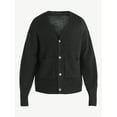 thumbnail image 6 of No Boundaries V-Neck Brushed Cardigan Sweater, Midweight, Men's & Big Men's, 6 of 6