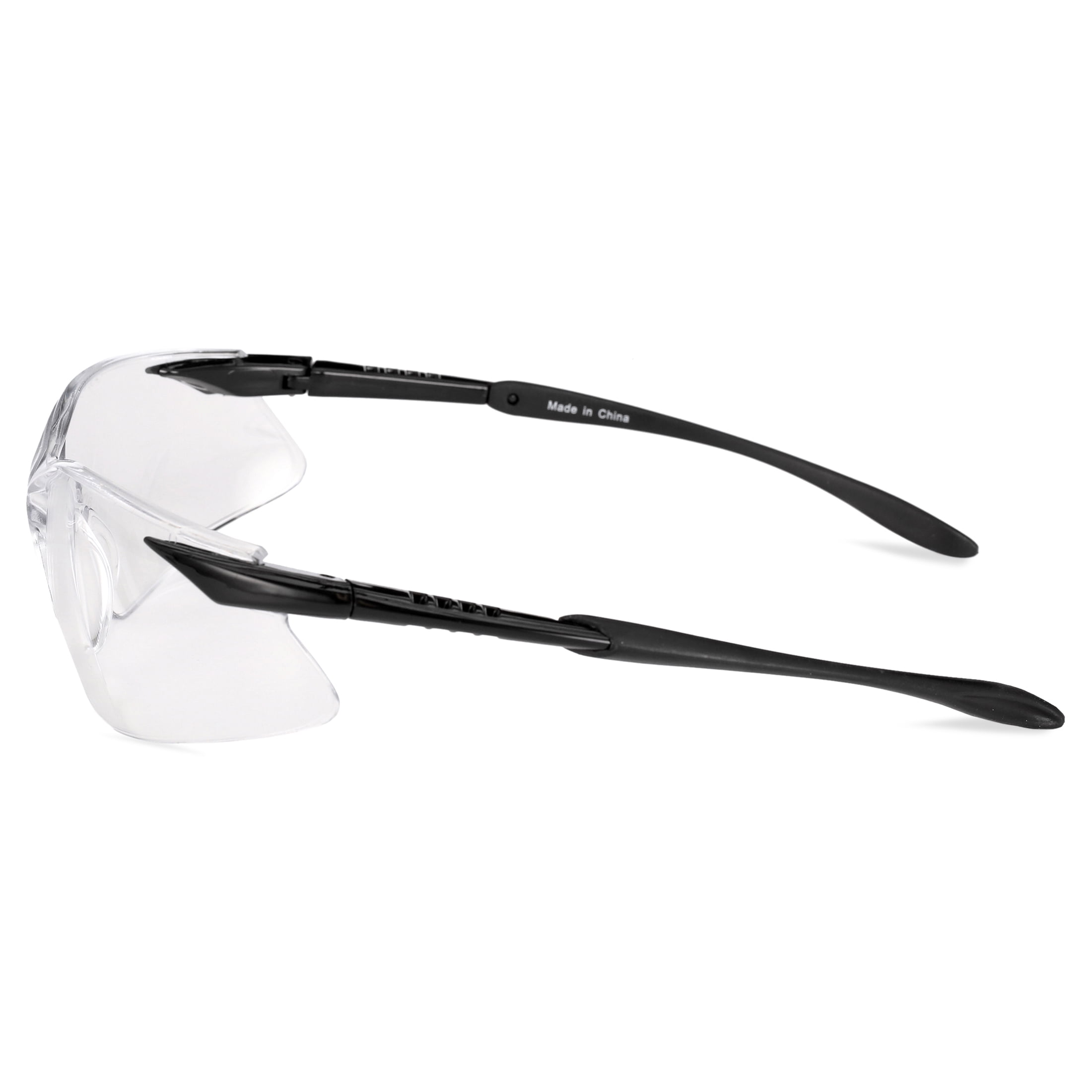 Safety Vu Rimless Safety Glasses, Clear/Black with Clear PC Lens.