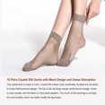 thumbnail image 4 of 10 Pairs Crystal Silk Socks Ultrathin Lightweight Not Easy to Break Wear-resistant Breathable Invisible Ankle Socks for Summer Gary, 4 of 5
