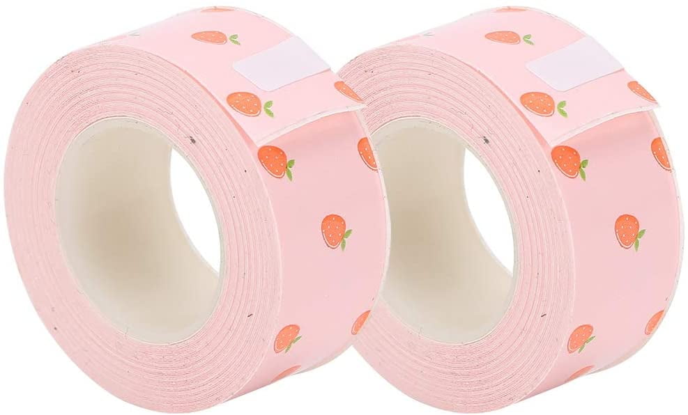 2 Pack Label Tape For KINGJIM LR5C Label Maker | 15mm X 4m Thermal Paper | Color Dot On White Design