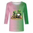 thumbnail image 4 of Meichang Blouses à Manches 3/4 pour Femmes Chemises de la Saint-Patrick Imprimé Trèfle Vert T-Shirts Cadeaux Décontractés T-Shirts Col Rond Tops Blouses Liquidation de Printemps, 4 of 5