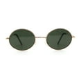 thumbnail image 1 of Classic Small Oval Spring Hinge Metal Rim Sunglasses Gold Green, 1 of 4