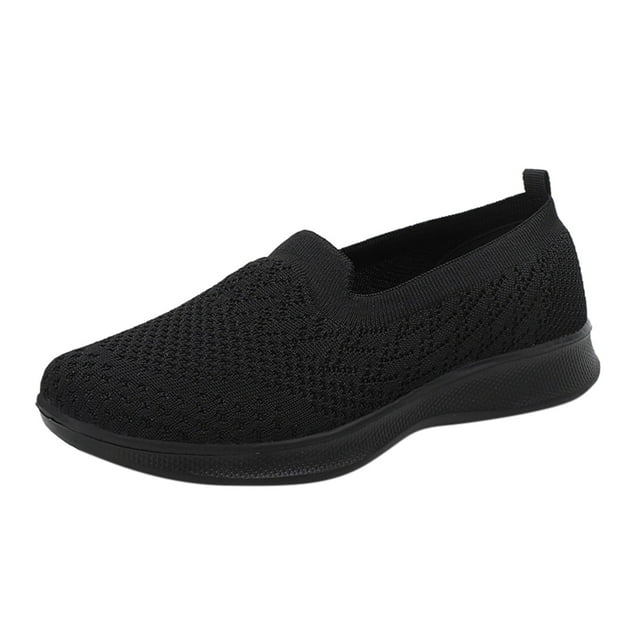 Espadrilles Plateforme Femmes Semelle Plate Compensées en Maille Chaussures Nœud Chaussures Femmes Mode Respirantes Espadrilles Chaussures Décontractées pour Femmes Femme Espadrilles Femmes Chaussures(Noir,8.5)