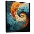 thumbnail image 2 of Designart "Orange Teal Abstract VORTEXs I" Abstract Floater Framed Wall Art Print, 2 of 7