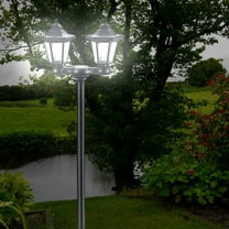 Outdoor Lamp Post Light Light Pole with Clear Glass Panels Waterproof Street Light for Backyard Garden Driveway