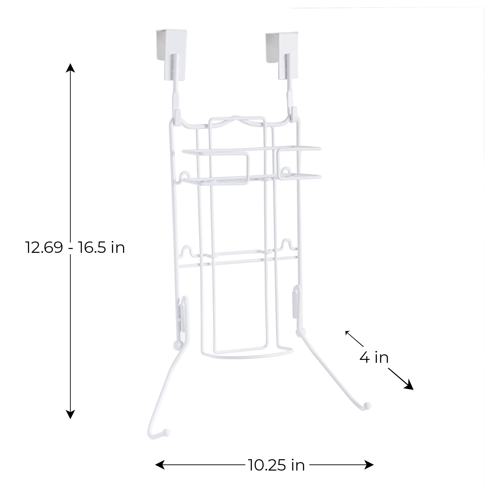 Mainstays Over‑the‑Door Iron & Ironing Board Holder – Space‑Saving Steel Storage Rack, White