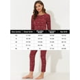 thumbnail image 5 of Unique Bargains Women's Pajama Soft Round Neck Nightwear Elk Lounge Sleepwear Sets, 5 of 5