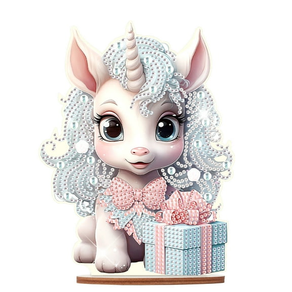 Diamond Art Painting Ornament, Gift Unicorn Horse Tabletop Decoration Special Shape Diamond Art for Home Decor Ornaments and Gifts
