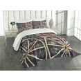 thumbnail image 3 of Ambesonne Western Quilted Bedspread Set 3 Pcs, Antique American Flag, Queen Size, Multicolor, 3 of 5