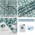 thumbnail image 2 of Teal Green Blackout Curtains for Bedroom/Living Room, Vintage Abstract Geometric Texture Thermal Insulated Kitchen Drapes with Grommets, Light Blocking Window Treatment, 2 Panels 27.5" x 39", 2 of 7