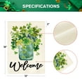 thumbnail image 5 of Sm:)e Welcome Watercolor Lucky Clover St.Patrick's Day Garden Flag 12 x 18 Inch, 5 of 7