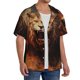 thumbnail image 2 of Fotbe Cool Fire Lion Camisa Estampada de Manga Corta para Hombre, Casual de Verano, Estilo Playero, Sin Arrugas-Small, 2 of 5