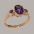 thumbnail image 2 of LBG British Made 14k Rose Gold ring with Natural Amethyst Womens Anniversary Ring - 33 size options - Size 11.25, 2 of 6