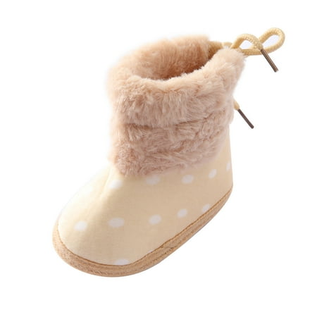 POIUYTR Newborn Baby Girls Boys Boots Fleece Lined Soft Anti-Slip Sole Warm Winter Snow Booties Toddler Infant Prewalker Shoes