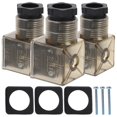 thumbnail image 1 of 3pcs Solenoid Valves Connector Professional 3 Prong Connector Plug with Indicator, 1 of 4