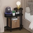 thumbnail image 2 of Furinno TURN-N-TUBE 3-Tier Oval Sofa Open Shelf Narrow Nightstand Espresso, 2 of 4