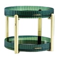 thumbnail image 2 of 360 Degree Rotating Makeup Organizer Rack Holder Make up Storage 2 Tier Display Shelf for Dresser Countertop Vanity Bathroom Bedroom Green, 2 of 8