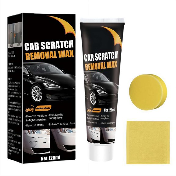Scratch Remover for Vehicles, Car Scratch Removal Wax, 2025 New Car Scratch Repair Paste with Wipe Paint Repair and Cars Kit, Polishing Car Sponge, Accessories Scratch SXZA