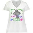 thumbnail image 3 of Inktastic Palm Bay Florida Cute Swimming Manatee Women's Plus Size V-Neck T-Shirt, 3 of 5