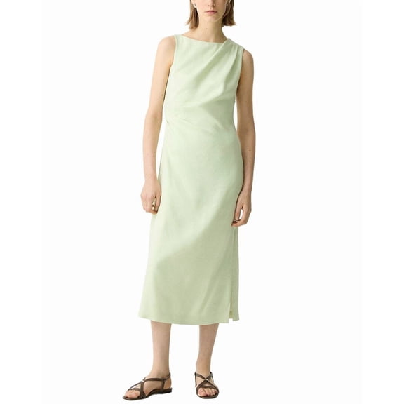 Theory womens  Linen-Blend Tank Dress, 00, Green