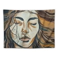 thumbnail image 5 of Shiartex Abstract Boho Tapestry Wall Hanging Modern Bohemian Aesthetic Face Dorm Room Minimalist Geometric Terracotta Brown Line Woman Bedroom Wall Art Home Decor Painting, 5 of 6