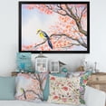 thumbnail image 3 of Beautiful Blue Bird Sitting On Flowering Branch I 40 in x 30 in Framed Painting Canvas Art Print, by Designart, 3 of 4
