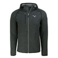 thumbnail image 2 of Men's Cutter & Buck  Heather Charcoal Philadelphia Eagles Throwback Mainsail Sweater-Knit Full-Zip Hoodie, 2 of 3