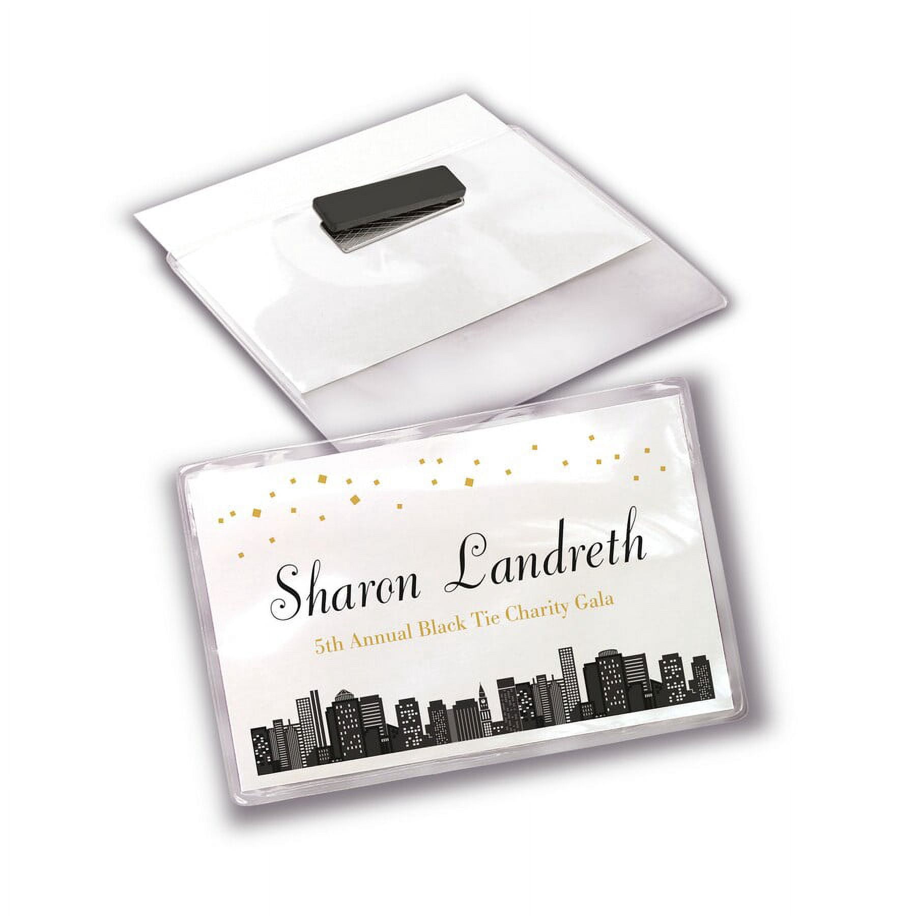 Avery Name Badge - 5 / Carton - Rectangular Shape - Non-adhesive Non-toxic urable Magnetic, Heavy Duty, Printable, Micro Perforated, Recyclable