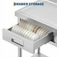 thumbnail image 3 of Studyset Stainless Steel Laundry Utility Sink, Freestanding Single Bowl Kitchen Sink with Hot & Cold Water Faucet, Built-In Wash Board, Drawer, Drain Basket, Dish Rack for Laundry Room, Garage, 3 of 8