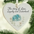 thumbnail image 2 of Wuztai Friendship Heart Ornament with Ceramic and Sea Glass Accents, Elephant Themed Gift for Sisters and Best Friends, Loyalty Keepsake Decor, 2 of 2