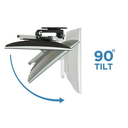 Mount-It! - Dual Monitor Desk Mount w/USB Ports - Silver