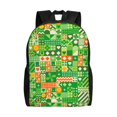 thumbnail image 1 of Disketp St Patrick's Day6 Mochila Unisex de Apertura Lateral Completa, Mochila para Laptop para Escuela, Trabajo y Viajes, 1 of 8