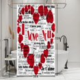 thumbnail image 2 of I Love You Shower Curtains with Hooks Red Hearts Black Abstract Love Creative Design Bathroom Curtain Decor with Hooks for Bathroom Valentine''s Day Bathroom Shower Curtain Set 36x72 Inches, 2 of 6