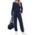 thumbnail image 2 of Shine Up Women 2 Piece Lounge Sets Striped Jogger Sets Fall Outfits Loose Sweatsuits with Pockets, 2 of 5