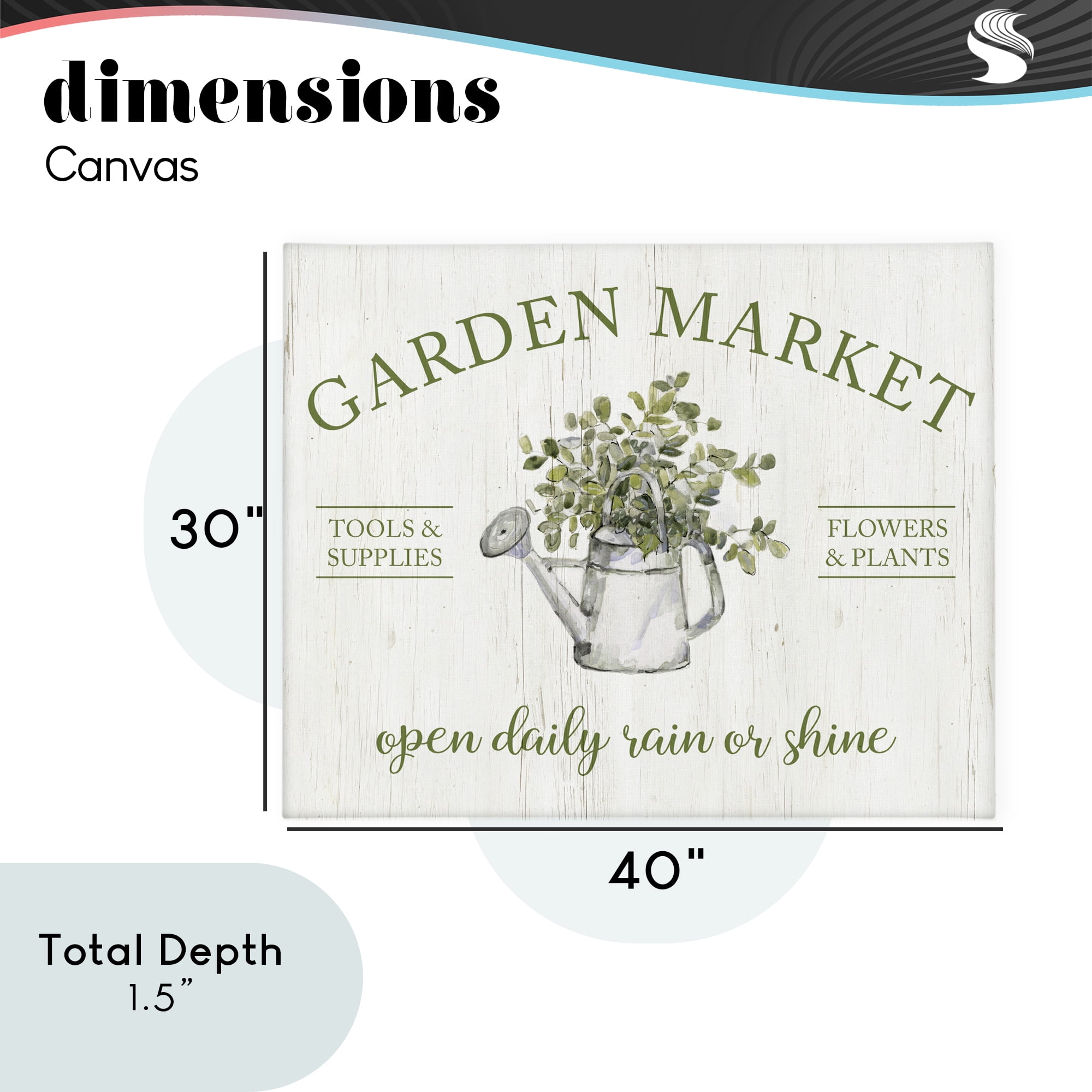 Stupell Industries Open Daily Garden Market Canvas Wall Art, design by Sally Swatland