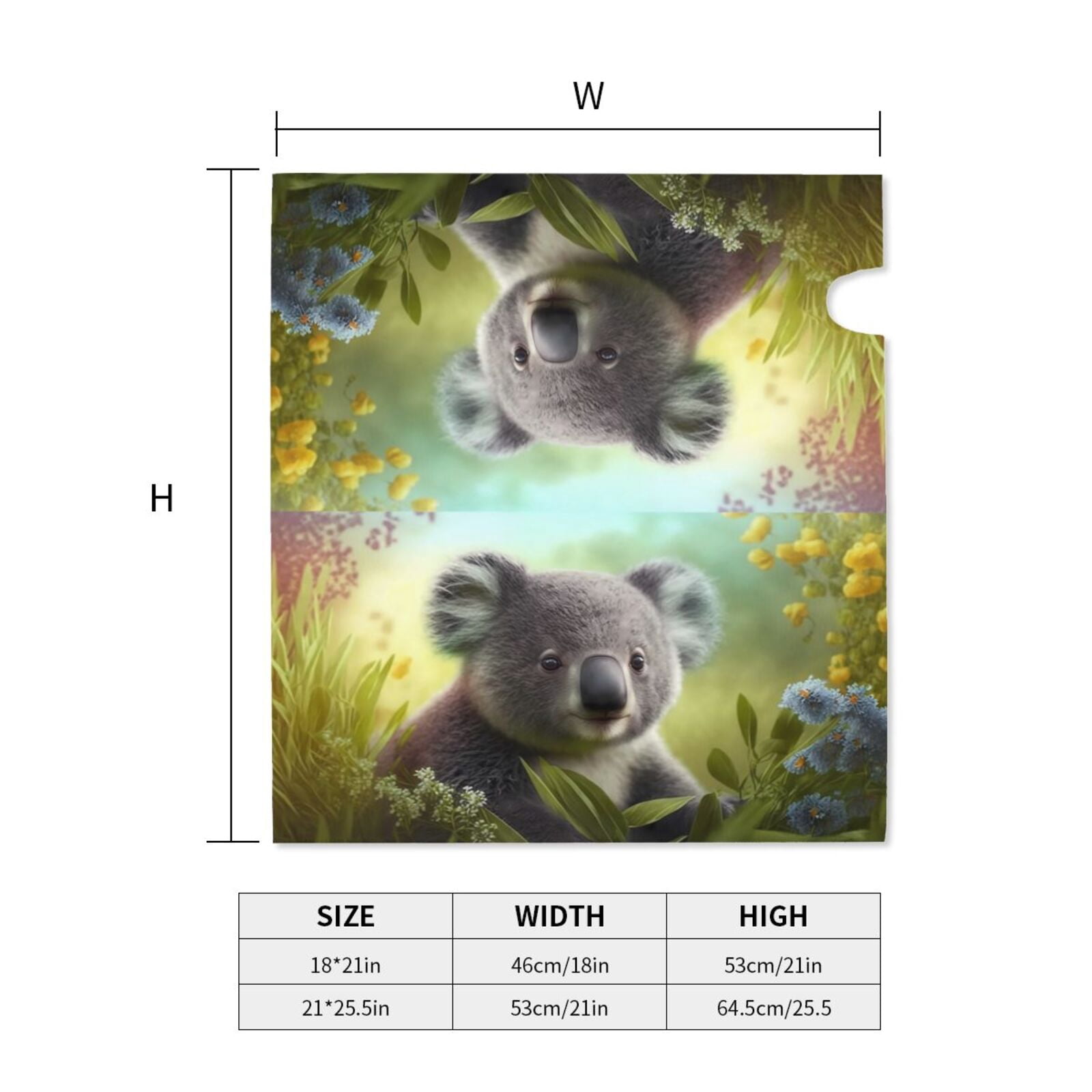 Gukieu Daisy Koala Print Magnetic Mailbox Cover, Sun-proof and Waterproof Home Yard Mailbox Cover-21x18 in