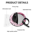 thumbnail image 4 of Pink Monkey Gorilla 2Pcs PU Leather Round Luggage Tags with Privacy Cover and Name ID Tag for Suitcase, Handbags, Backpacks, School Bags, 4 of 6