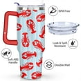 thumbnail image 3 of 40oz Funny Red Lobster Stainless Steel Flip Straw Tumbler Spill Proof Travel Cup Double Wall Vacuum Insulated Coffee Mug with Top Handle, 3 of 6