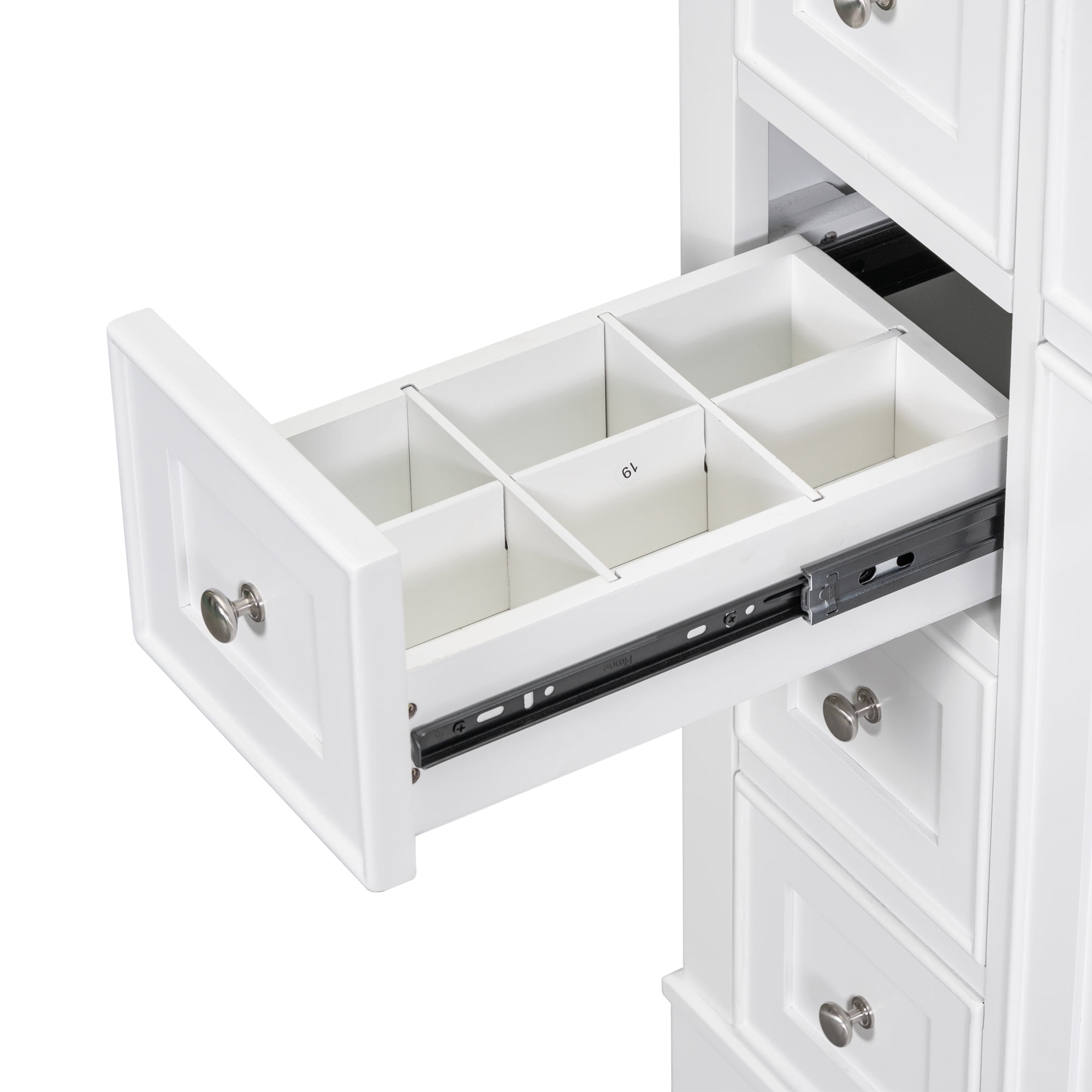 EUROCO 36" Bathroom Vanity Base Only,Bathroom Vanity Without Top Sink, Modern Freestanding Bathroom Storage Cabinet with 6 Drawers, Solid Wood Frame,White